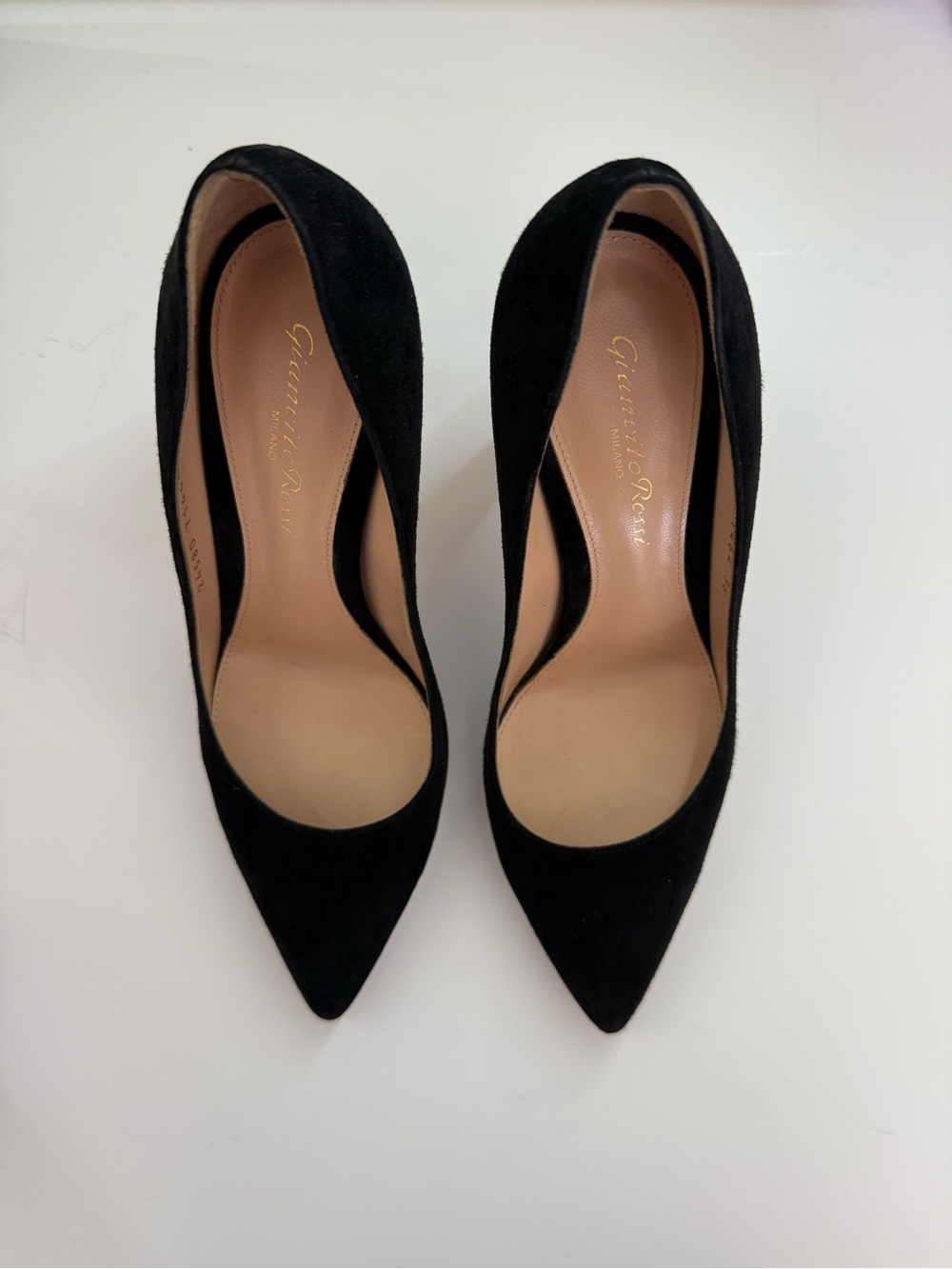 Gianvito Rossi Black Suede Pointed Pumps